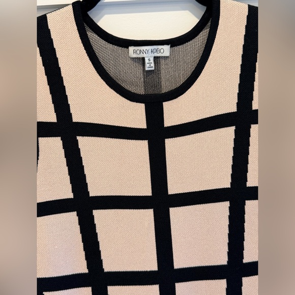 Ronny Kobo Collection Pink and Black Geometric Mini Dress - Picture 2 of 3